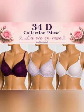 3 Mastectomy Bra 34D New